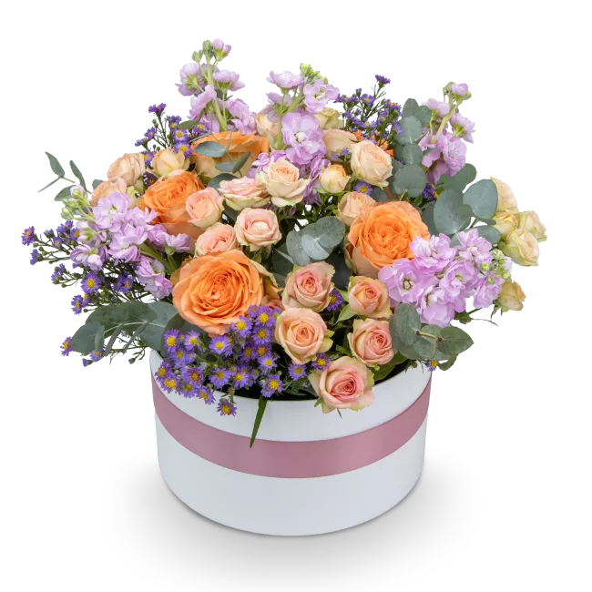 flower box with roses